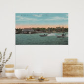 Pensacola, FL - Bay Uitzicht Beach met snelheid Poster (Keuken)