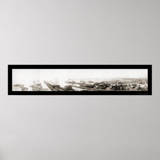 Pensacola, FL Harbour Foto 1909 Poster (Voorkant)