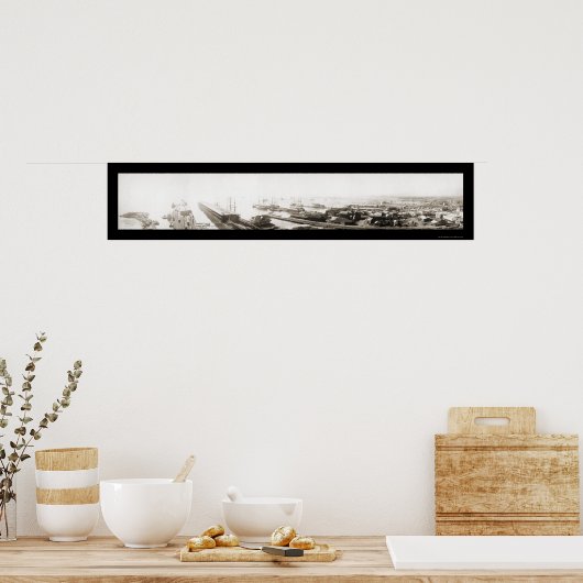 Pensacola, FL Harbour Foto 1909 Poster (Keuken)