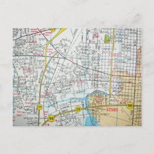 PENSACOLA, FL  Map Briefkaart