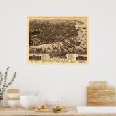 Pensacola, FL Panoramic Map - 1885 Poster (Keuken)