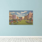 Pensacola, FL - Zuid-Uitzicht Palafox Canvas Afdruk (Insitu (Houten vloer))