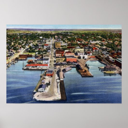 Pensacola Florida Aerial Uitzicht Poster (Voorkant)
