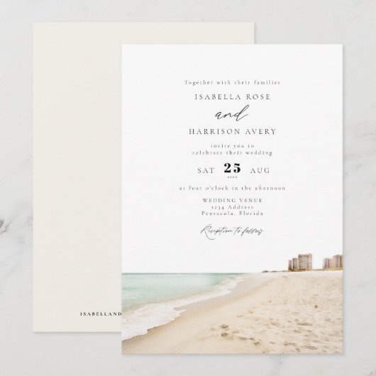 PENSACOLA FLORIDA Beach Destination Wedination Kaart (Voorkant / Achterkant)