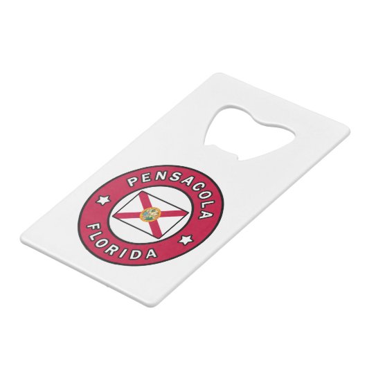 Pensacola Florida Creditkaart Flessenopener (Voorkant Gekanteld)