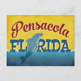 Pensacola Florida Dolphin Retro Vintage Travel Briefkaart