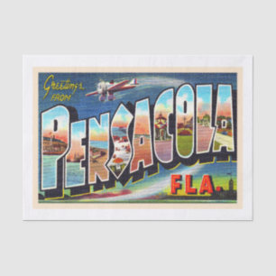 Pensacola Florida FL  groot Briefkaart Tissuepapier