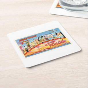 Pensacola Florida FL Old Vintage Travel Souvenir Kartonnen Onderzetters