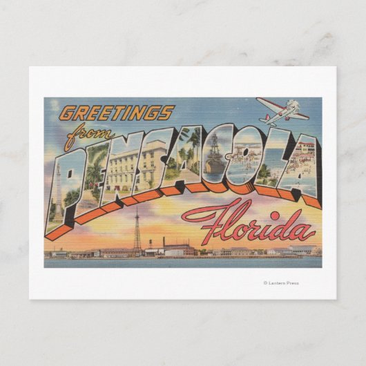 Pensacola, Florida - Grote Letter-scènes 2 Briefkaart (Voorkant)