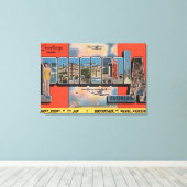 Pensacola, Florida - Grote Letter-scènes 2 Canvas Afdruk (Insitu (Houten vloer))