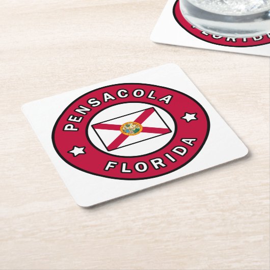 Pensacola Florida Kartonnen Onderzetters (Schuin)