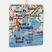 Pensacola Florida Map Keramisch Ornament (Rechts)