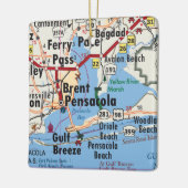 Pensacola Florida Map Keramisch Ornament (Links)