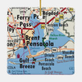 Pensacola Florida Map Keramisch Ornament (Achterkant)