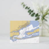 Pensacola, Florida Nautical Harbour Chart Briefkaa Briefkaart (Staand voorkant)