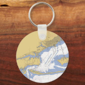 Pensacola, Florida Nautical Harbour Chart Sleutelh Sleutelhanger (Voorkant)