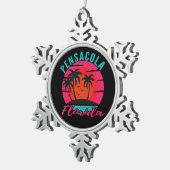 Pensacola Florida Palm Trees Beach Tin Sneeuwvlok Ornament (Rechts)