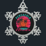 Pensacola Florida Palm Trees Beach Tin Sneeuwvlok Ornament<br><div class="desc">Pensacola Florida Palm Trees Snowflake Pewter kerstversiering</div>