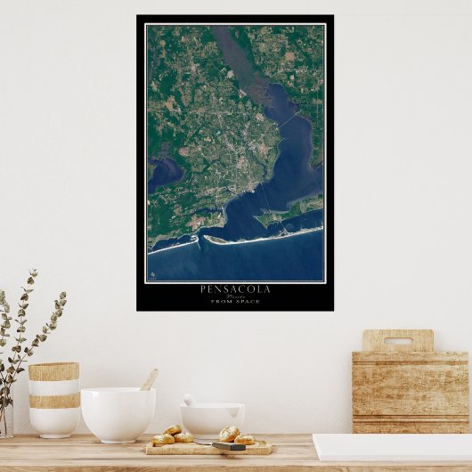 Pensacola Florida Satellite Poster Map (Keuken)