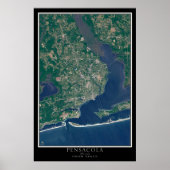 Pensacola Florida Satellite Poster Map (Voorkant)