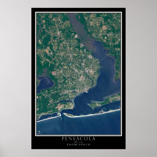 Pensacola Florida Satellite Poster Map (Voorkant)