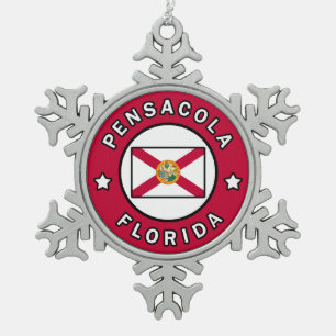 Pensacola Florida Tin Sneeuwvlok Ornament