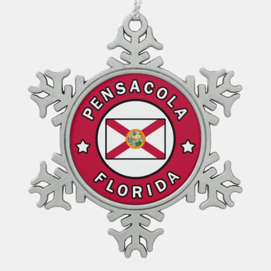 Pensacola Florida Tin Sneeuwvlok Ornament (Voorkant)