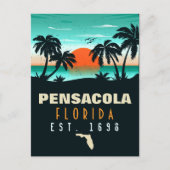 Pensacola Florida tropische retro Sunset Souvenirs Briefkaart (Voorkant)