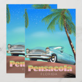 Pensacola, florida vintage stijl reisposter (Voorkant / Achterkant)