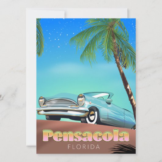 Pensacola, florida vintage stijl reisposter (Voorkant)