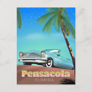 Pensacola, florida vintage stijl reisposter briefkaart