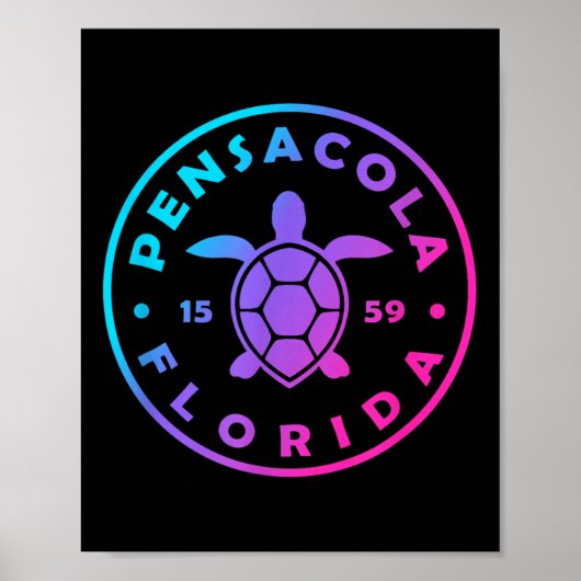 Pensacola Florida Zee Schildpad Tie Dye Beach Poster (Voorkant)