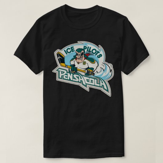 Pensacola Ice Pilots Retro Defunct Ice Hockey T-shirt (Design voorkant)