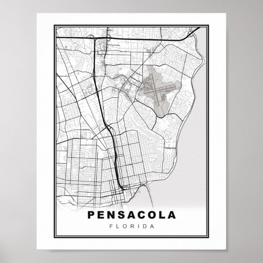 Pensacola Map Poster (Voorkant)