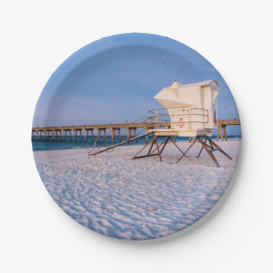 Pensacola Morning Lifeguard Stand en Pier Papieren Bordje