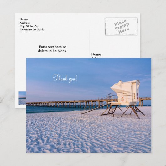 Pensacola Ochtend Reddingstorens & Steiger Bedankt Briefkaart (Voorkant / Achterkant)
