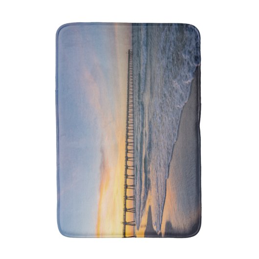 Pensacola Pier Shoreline Sunrise Badmat (Voorkant Verticaal)