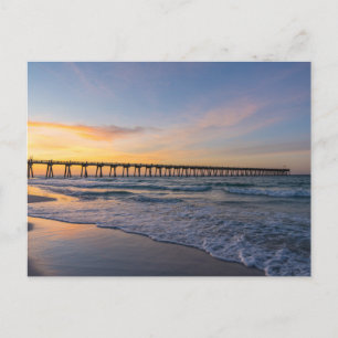 Pensacola Pier Shoreline Sunrise Briefkaart