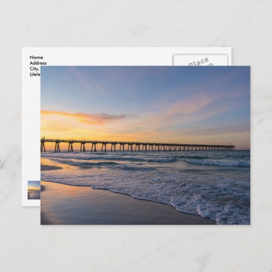 Pensacola Pier Shoreline Sunrise Briefkaart (Voorkant / Achterkant)