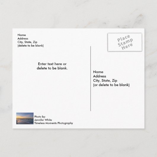 Pensacola Pier Shoreline Sunrise Briefkaart (Achterkant)