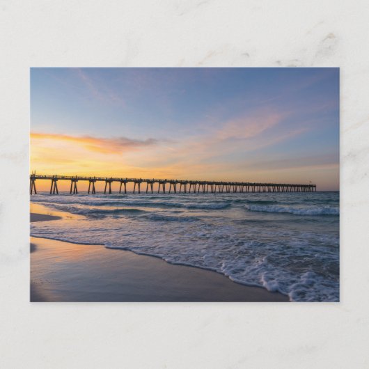 Pensacola Pier Shoreline Sunrise Briefkaart (Voorkant)