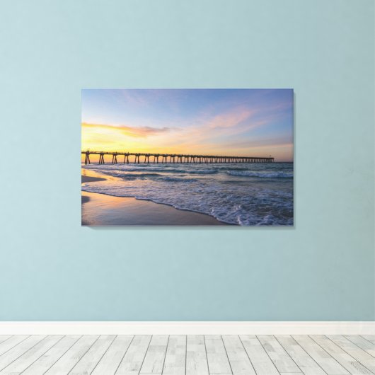 Pensacola Pier Shoreline Sunrise Canvas (Insitu (Houten vloer))