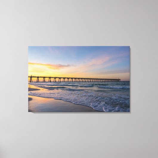 Pensacola Pier Shoreline Sunrise Canvas (Voorkant)