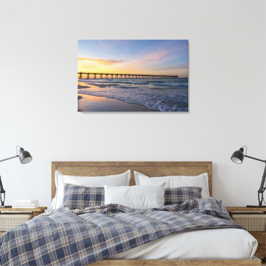 Pensacola Pier Shoreline Sunrise Canvas (Insitu (Slaapkamer))