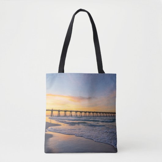 Pensacola Pier Shoreline Sunrise Canvas tas (Voorkant)