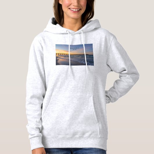 Pensacola Pier Shoreline Sunrise Dames Hoodie (Voorkant)