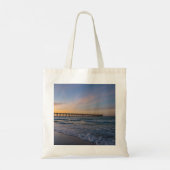 Pensacola Pier Shoreline Sunrise herbruikbare Canv Tote Bag (Achterkant)