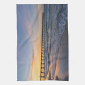 Pensacola Pier Shoreline Sunrise Keukenhanddoek (Verticaal)