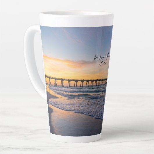 Pensacola Pier Shoreline Sunrise Latte Mok (Linkerhoek)