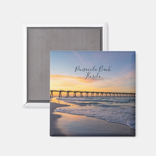 Pensacola Pier Shoreline Sunrise Magnet (Voorkant / Achterkant)